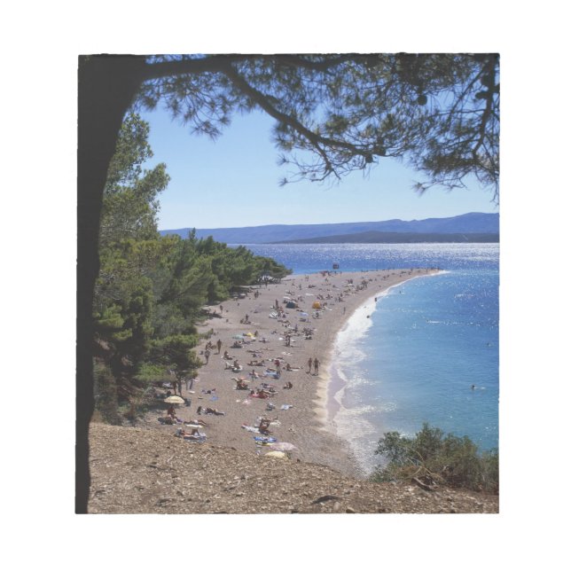 Croatia, Brac Island, Bol, Golden Cape Beach Notepad (Front)