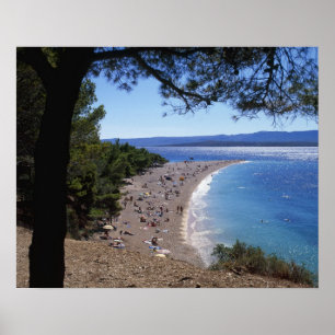 Croatia, Brac Island, Bol, Golden Cape Beach Poster