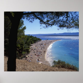 Croatia, Brac Island, Bol, Golden Cape Beach Poster