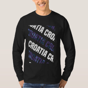 Croatia Camo Pattern Purple Camouflage T-Shirt