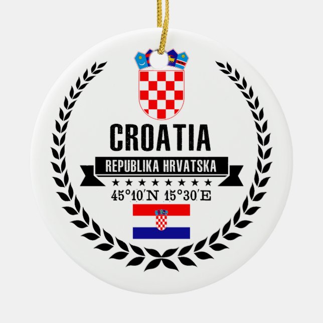 Croatia Ceramic Tree Decoration (Front)
