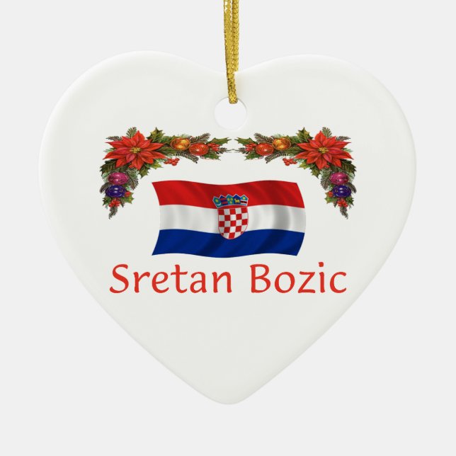 Croatia Christmas Ceramic Ornament (Front)