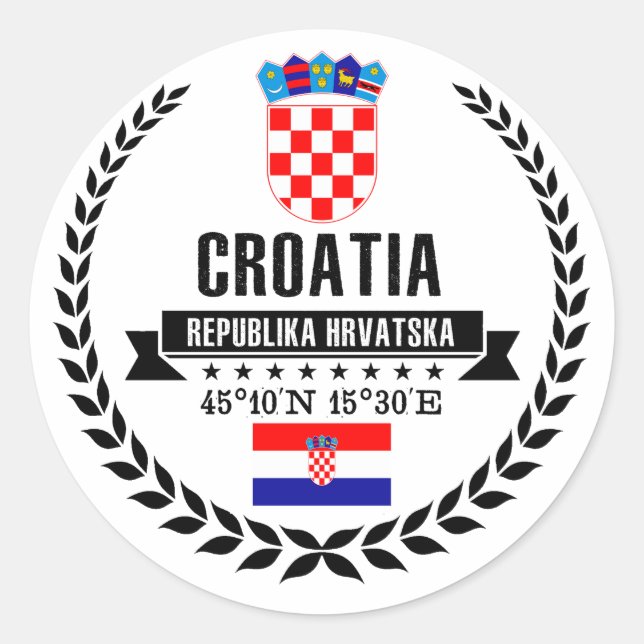 Croatia Classic Round Sticker (Front)