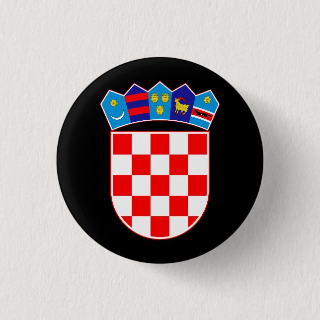 Croatia coat of arms 3 cm round badge (Front)