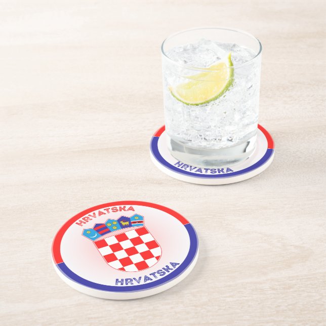 Croatia Coat of Arms Circle Shape  Coaster (Side)