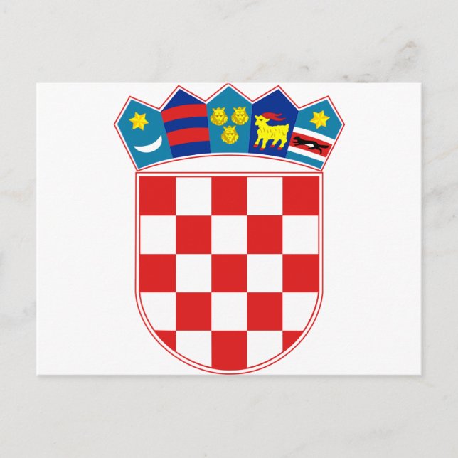 Croatia Coat of arms HR Hrvatska Postcard (Front)