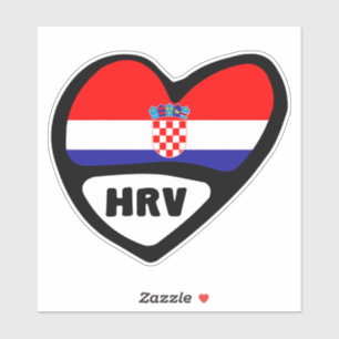 Croatia Country Code Flag Heart Hrvatska HRV