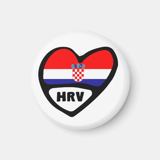 Croatia Country Code Flag Heart Hrvatska Magnet (Front)