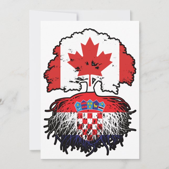 Croatia Croatian Canadian Canada Tree Roots Flag Invitation (Front)