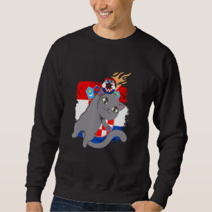Croatia Croatian Flag Cat Croatian Pride Croatian Sweatshirt
