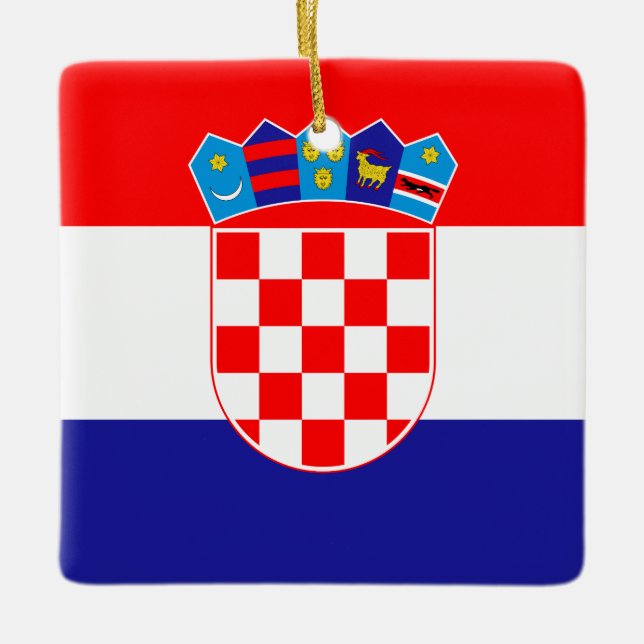 Croatia (Croatian) Flag Ceramic Ornament (Front)