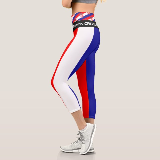 Croatia & Croatian Flag fashion, sports /Fitness Capri Leggings (Left)