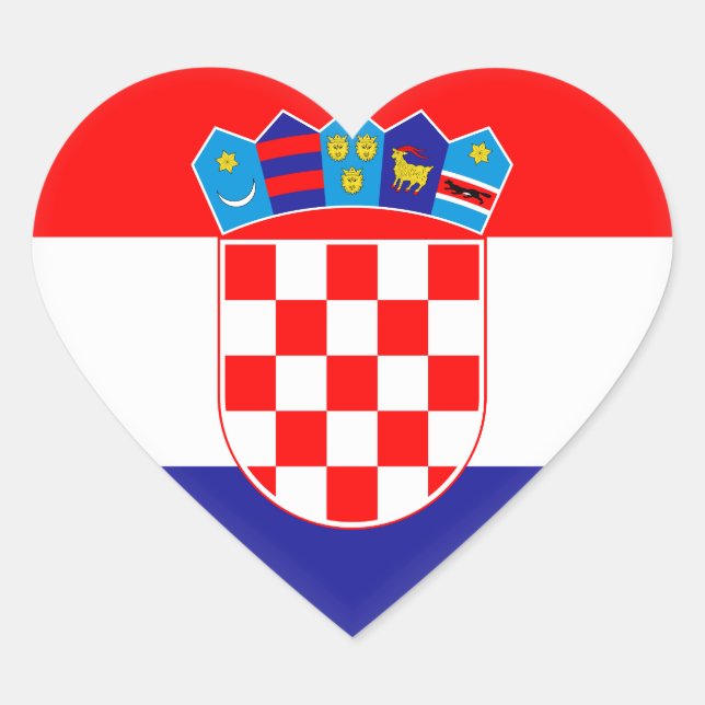 Croatia (Croatian) Flag Heart Sticker (Front)