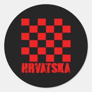 Croatia Croatian Flag Hrvatska Soccer Jersey Style Classic Round Sticker