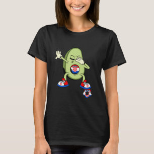 Croatia Dabbing Avocado Croatian Flag Hrvatska Soc T-Shirt