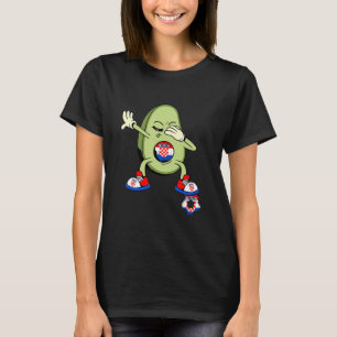 Croatia Dabbing Avocado Croatian Flag Hrvatska Soc T-Shirt
