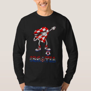Croatia Dabbing Heart Croatian Flag Hrvatska Socce T-Shirt