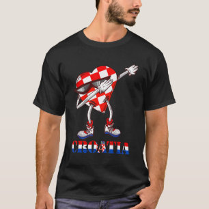 Croatia Dabbing Heart Croatian Pride Hrvatska Croa T-Shirt