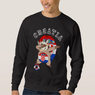 Croatia Dabbing Hedgehog Croatian Flag Hrvatska So Sweatshirt