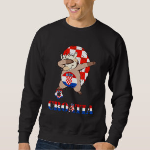 Croatia Dabbing Hedgehog Hrvatska Soccer Team Croa Sweatshirt