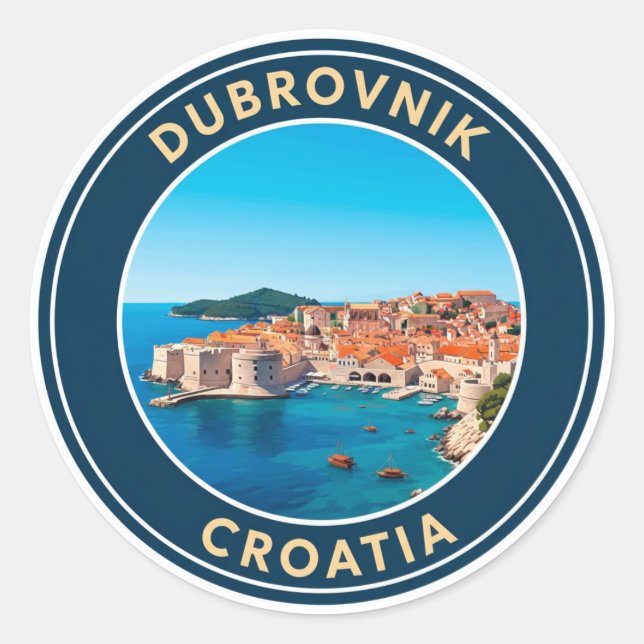 Croatia Dubrovnik Travel Classic Round Sticker (Front)