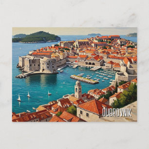 Croatia Dubrovnik Travel Holiday Postcard