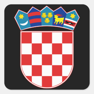croatia emblem square sticker