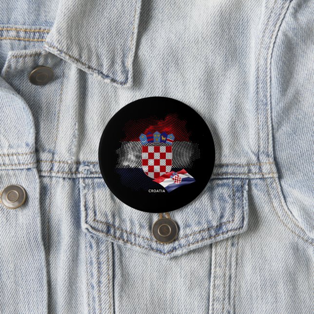Croatia flag 7.5 cm round badge (In Situ)