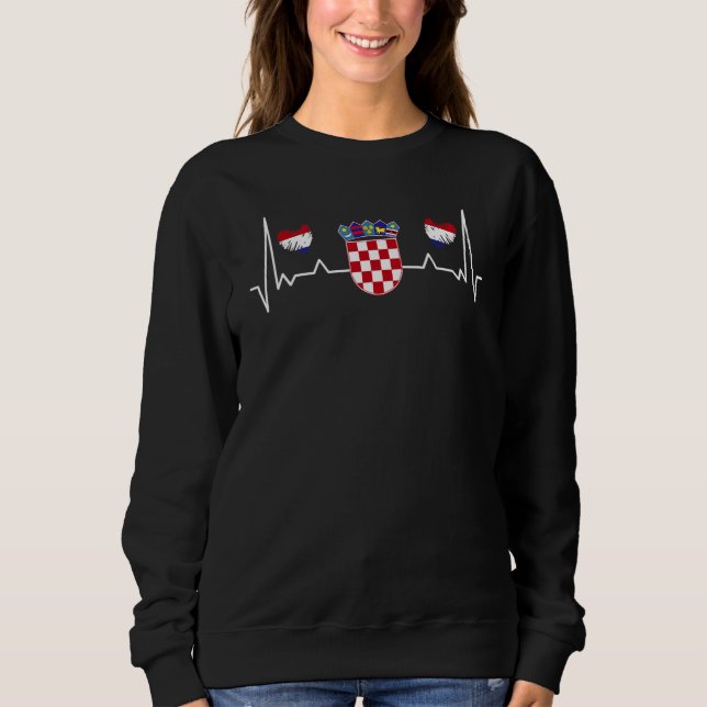 Croatia flag Balkan Peninsula vacation Croatia Sweatshirt (Front)