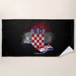 Croatia flag beach towel