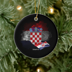 Croatia flag ceramic ornament
