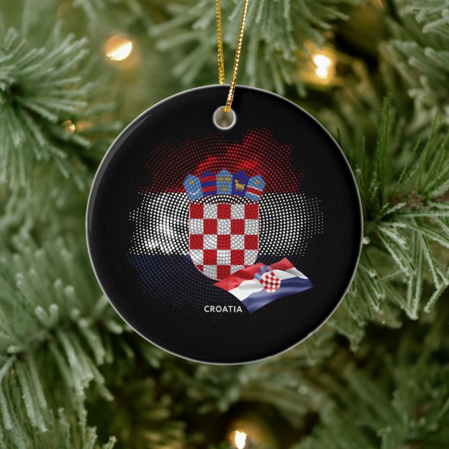 Croatia flag ceramic ornament (Tree)