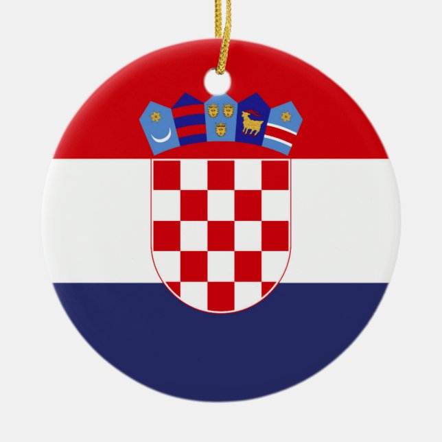 Croatia flag ceramic ornament (Front)