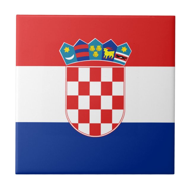 Croatia Flag Ceramic Tile (Front)