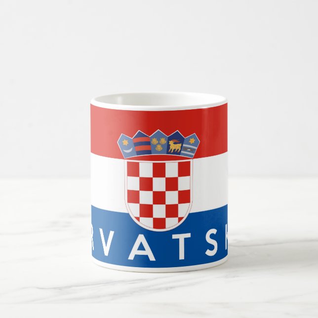 croatia flag country hrvatska text name coffee mug (Center)