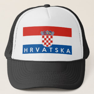 croatia flag country hrvatska text name trucker hat