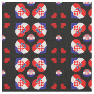 Croatia Flag & Croatia Heart fashion Fabric