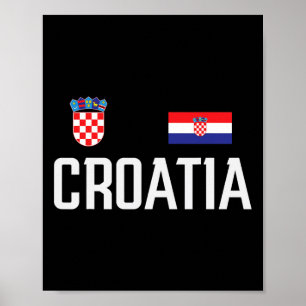 Croatia Flag Croatian Footll Soccer Fan Men Women Poster