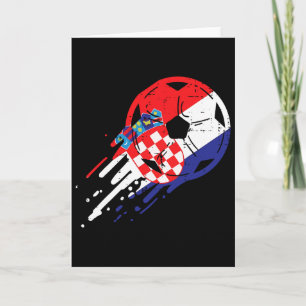 Croatia Flag Croatian Soccer Footll Fan Men Women Card