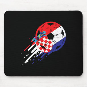 Croatia Flag Croatian Soccer Footll Fan Men Women Mouse Pad