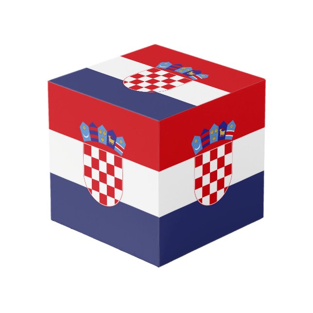 Croatia flag cube (Front Angled)
