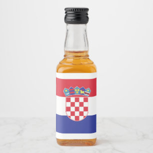 Croatia Flag Emblem Liquor Bottle Label