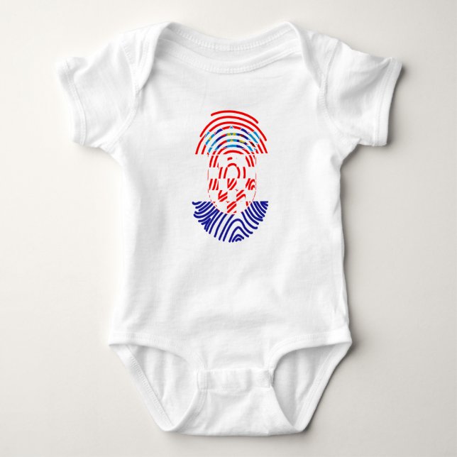 Croatia Flag Fingerprint Baby Bodysuit (Front)