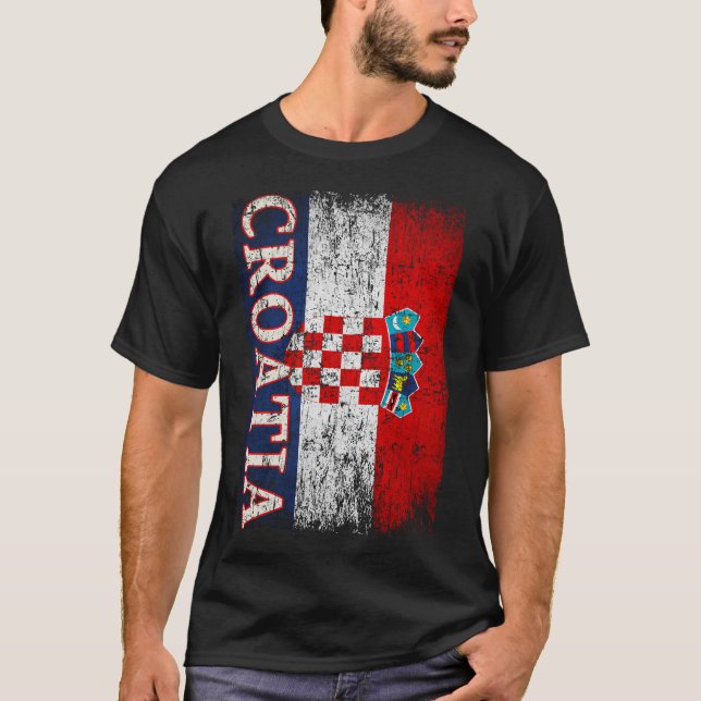 Croatia Flag Gift Women Men Children Croatia Retro T-Shirt (Front)