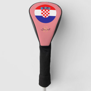 Croatia Flag & Girls Monogrammed Golf Clubs Covers