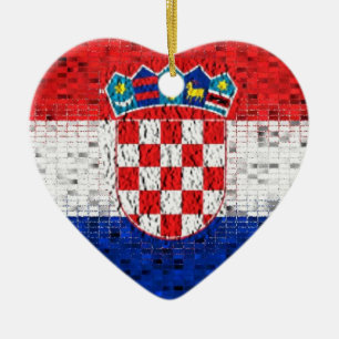Croatia Flag glitter ornament