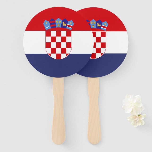 Croatia flag hand fan (Front and Back)