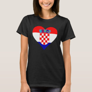 Croatia Flag Heart Croatia  Love Croatia T-Shirt