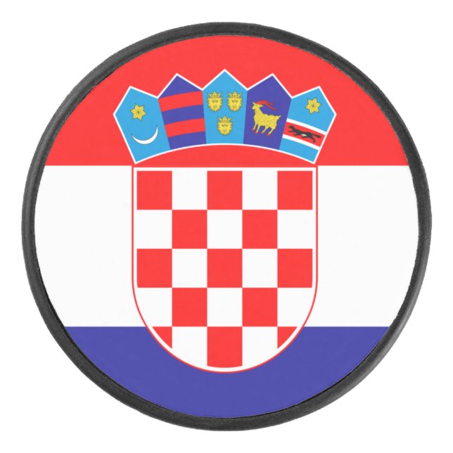 Croatia Flag Hockey Puck (Front)