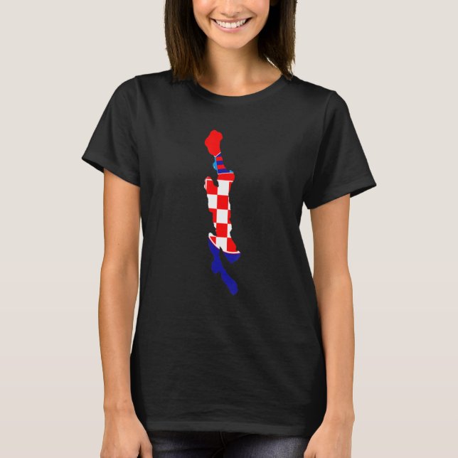 Croatia flag in Cres outline Cres T-Shirt (Front)